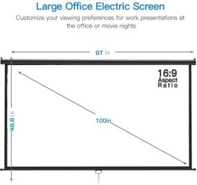 img 3 attached to 🎥 100-inch 16:9 3D 4K HD Manual Pull Down Projector Screen - Auto-locking Retractable Projection Screen for Home Theater, Cinema, School, Office - Wall/Ceiling Mounted Movie Screen