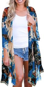 img 2 attached to 👘 GOSOPIN Women's Casual Beach Print Kimono Cardigan: Loose Cover-up for Optimal SEO