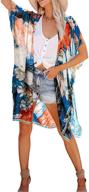 👘 gosopin women's casual beach print kimono cardigan: loose cover-up for optimal seo logo