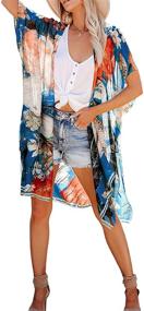 img 4 attached to 👘 GOSOPIN Women's Casual Beach Print Kimono Cardigan: Loose Cover-up for Optimal SEO