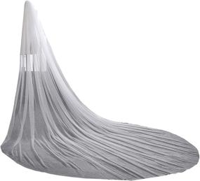 img 1 attached to 🏻 EllieHouse 1 Tier Chapel Simple Wedding Bridal Veil With Metal Comb HL05 - Women's SEO-Optimized Veil for Weddings
