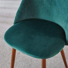 img 1 attached to 🪑 IDS Online Mid Century Dining Chairs Set of 2 with Soft Velvet Upholstery, Metal Legs, Green - Ideal for Living Room, Vanity, Makeup, Leisure, and Accents