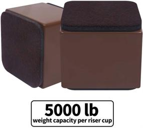 img 1 attached to 🛏️ EZprotekt Lift Furniture Riser - Solid Steel Bed Risers, Adds 2" Height to Heavy Furniture or Beds, Self-Adhesive Furniture Chair Table Riser Square (Set of 4) - Supports up to 20,000 lbs - Brown