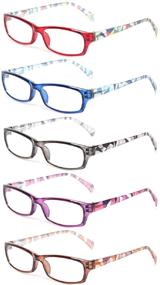 img 4 attached to 👓 Fashion Ladies Readers: 5 Pairs of Reading Glasses with Trendy Patterns & Spring Hinge for Women