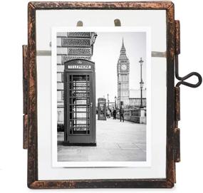 img 2 attached to 🖼️ Antique Bronze Vintage Style Brass and Glass Floating Picture Frame (Vertical) with Locket Closure - Isaac Jacobs 2x3 (10-Pack) Ideal for Photos, Art, and Tabletop Display - 2x3 Antique Bronze