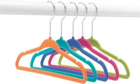 img 1 attached to 👕 Organize Your Kids' Wardrobe with Whitmor Spacemaker Kids Hangers - Set of 5 Vibrant Colors