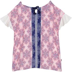 img 1 attached to Nautica Little Sleeve Fashion Stripes Girls' Tops, Tees & Blouses: Stylish, Trendy and Comfortable