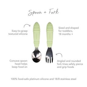 img 2 attached to Bumkins Toddler Silverware Silicone Stainless Feeding for Solid Feeding