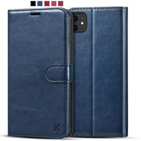 img 4 attached to 📱 Premium KILINO iPhone 11 Wallet Case with RFID Blocking and Magnetic Closure - Blue Edition