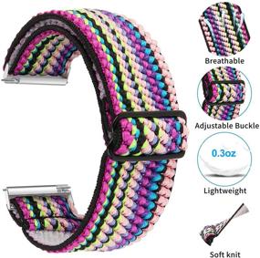 img 2 attached to Растяжимые ремешки для часов - совместимые с Fitbit Versa/Versa 2/Versa Lite/SE - Мягкая регулируемая эластичная замена браслета - Цветные полосы - для женщин и мужчин - Limque