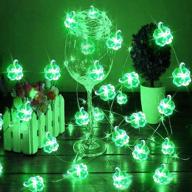 14ft 40 led st. patrick's day string lights: battery operated green lucky shamrocks for irish party decorations - bar, home, garden decor (green) logo