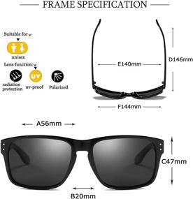 img 1 attached to 🕶️ Polarized Rectangular Sunglasses for Driving and Fishing