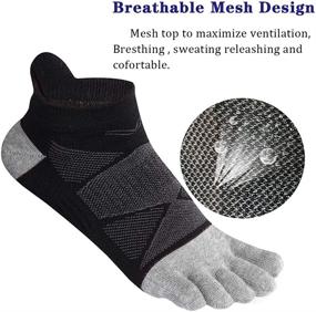 img 2 attached to Cotton Women's Toe Socks - Pack 🧦 of 3 No Show Five Finger Running Toe Socks