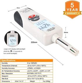 img 2 attached to 🌡️ HTI-Xintai Hygro-Thermometer Psychrometer: Handheld Digital Humidity Temperature Meter with Dual Display Temperature & Humidity