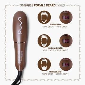 img 2 attached to Safenorth Ionic Beard Straightener Brush: Vintage Comb with Ceramic Bristles, Auto Safety Shut-Off, LED Screen. Travel-friendly & Lightweight.