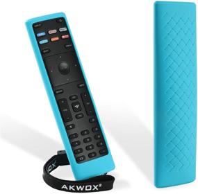 img 1 attached to 📱 Nightglow Blue Vizio XRT136 Remote Case - Anti Slip, Shock Proof Silicone Cover with Lanyard Included