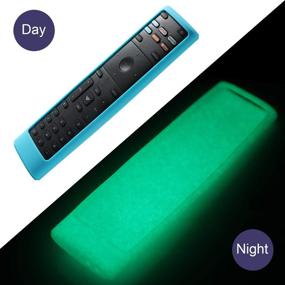 img 2 attached to 📱 Nightglow Blue Vizio XRT136 Remote Case - Anti Slip, Shock Proof Silicone Cover with Lanyard Included