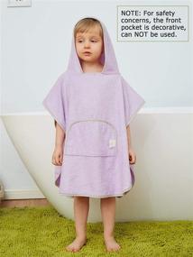 img 2 attached to 👶 SIORO Toddler Hooded Towel | Kids Beach Towel Wrap | Bamboo Cotton Boys Girls Bathrobe Shower Pool Soft Absorbent Cover Up with Button | Lavender | 2-6 Years