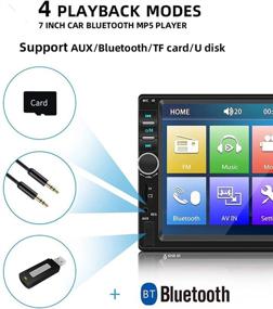 img 2 attached to 🚗 Eaglerich7 2-диновый автомобильный стерео: Bluetooth MP5-плеер с сенсорным экраном, USB, FM-радио и синхронизацией с мобильным телефоном (совместим с Android/iOS)