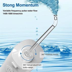 img 2 attached to 🚿 Portable Cordless Water Flosser for Teeth, Rechargeable & Waterproof - 6 Modes Dental Oral Irrigator for Home and Travel