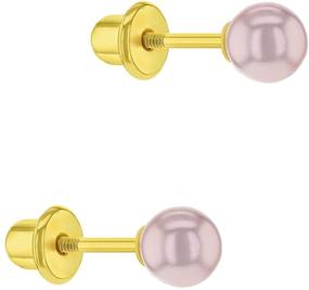 img 3 attached to 💎 Stylish Simulated Pearl Earrings: Adorable Little Girls' Jewelry Collection