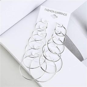 img 1 attached to Hypoallergenic Lightweight Stainless Minimalist Earrings for Girls' Jewelry