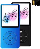 🎶 mayjazz m mp3 player with 32gb micro sd card, 128gb support, speaker, fm radio, voice recorder, e-book reader - dark blue logo