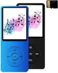 img 4 attached to 🎶 MayJazz M MP3 Player with 32GB Micro SD Card, 128GB Support, Speaker, FM Radio, Voice Recorder, E-Book Reader - Dark Blue