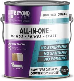 img 4 attached to Revive Your Furniture with Beyond Paint All-in-one Refinishing Paint in Soft Gray - No Stripping, Sanding, or Priming Required! (Gallon size: BP23)