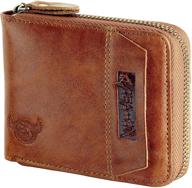 👜 premium admetus cowhide leather zipper credit men's accessories: stylish and convenient storage solutions logo