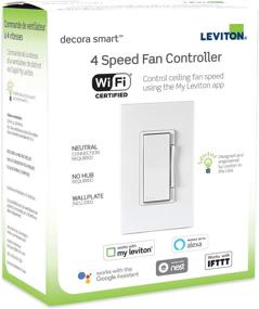 img 1 attached to 🔌 Leviton Decora Smart Wi-Fi Fan Speed Controller DW4SF-1BW - White