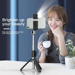 img 1 attached to MQOUNY Selfie Stick Tripod With Fill Light Cell Phones & Accessories