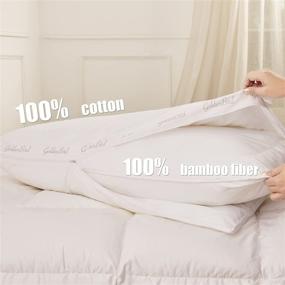 img 3 attached to 🌙 Goldenbird 2-in-1 Supportive Bed Pillow: Cooling Bamboo Inner Pillow, Hotel Quality Softness for All Sleep Positions (Queen)