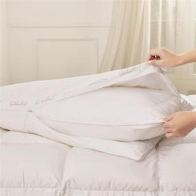 img 4 attached to 🌙 Goldenbird 2-in-1 Supportive Bed Pillow: Cooling Bamboo Inner Pillow, Hotel Quality Softness for All Sleep Positions (Queen)