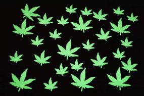 img 4 attached to 50-частей светящихся листьев марихуаны: светятся в темноте, декор для стен и потолка 🍁, прочный пластик с клеевым слоем - идеально для вечеринок!