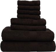 🛀 high-quality 8 piece towel set: luxury 100% combed cotton towels for bathroom, gym, hotel, spa, and travel logo