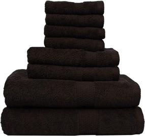 img 4 attached to 🛀 High-Quality 8 Piece Towel Set: Luxury 100% Combed Cotton Towels for Bathroom, Gym, Hotel, Spa, and Travel