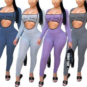img 1 attached to 😍 Glamaker Turtleneck Jumpsuit: Fashionable Clubwear Women's Clothing in Jumpsuits, Rompers & Overalls