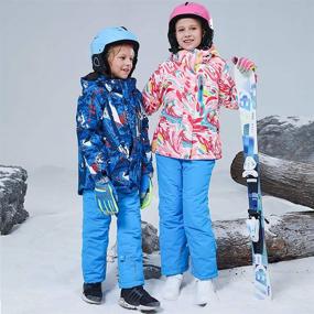 img 2 attached to ❄️ Stay Warm and Dry with Big Boy's 2-Piece Waterproof Snowsuit: Thicken Warm Hooded Ski Jacket and Pants Snowbib Set