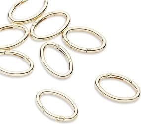 img 1 attached to 🔑 Gold Metal Oval Key Rings: Ideal for DIY Crafts (8 Pack, 1.47 x 0.78 In)