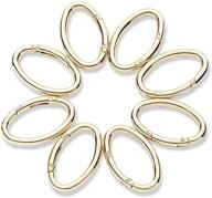 🔑 gold metal oval key rings: ideal for diy crafts (8 pack, 1.47 x 0.78 in) logo