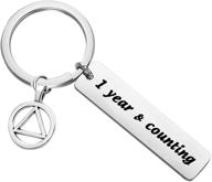 🎉 sobriety anniversary keychain: celebrate 1/3/5 years of recovery with hollp sobriety gift logo