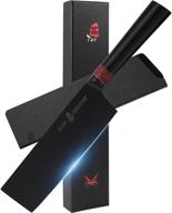 🔪 tuo nakiri knife 6.5" - high-performance asian usuba cutlery for japanese chefs with black titanium coated blade - premium japanese aus-8 stainless steel, pakkawood handle - dark knight series, sheath & gift box included logo