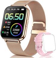 🌟 smart watch for android and ios - qaaeedy fitness tracker with heart rate, blood oxygen, sleep monitor - ip68 waterproof smart watch compatible iphone samsung - smart watches for women and men (gold) logo