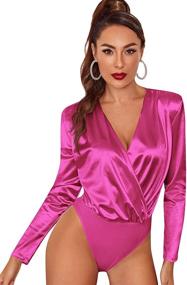 img 4 attached to Romwe Womens Sleeve Bodysuit Jumpsuit Women's Clothing in Jumpsuits, Rompers & Overalls