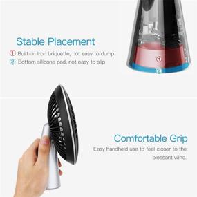 img 2 attached to MoKo USB Mini Fan - Adjustable Angle, Personal Cooling Handheld Table Desk Fan for Home, Office, Outdoor Activities - Black