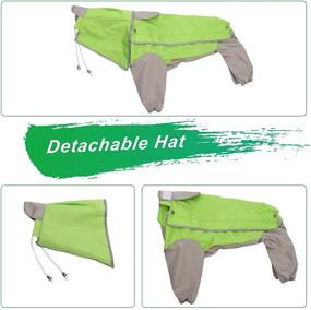 img 2 attached to Coitak Full Body Dog Raincoat: Waterproof Poncho Jacket with Removable Hood for Small Dogs - Green XXL (XX-Large)