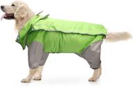 coitak full body dog raincoat: waterproof poncho jacket with removable hood for small dogs - green xxl (xx-large) логотип