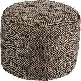 img 4 attached to Ashley Signature Design Herringbone Jute Pouf - 20 x 20 Inches - Brown & Black