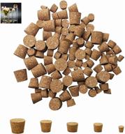 🔌 mini cork stoppers 100-pack - tapered cork bottle plugs in 5 sizes for enhanced seo logo